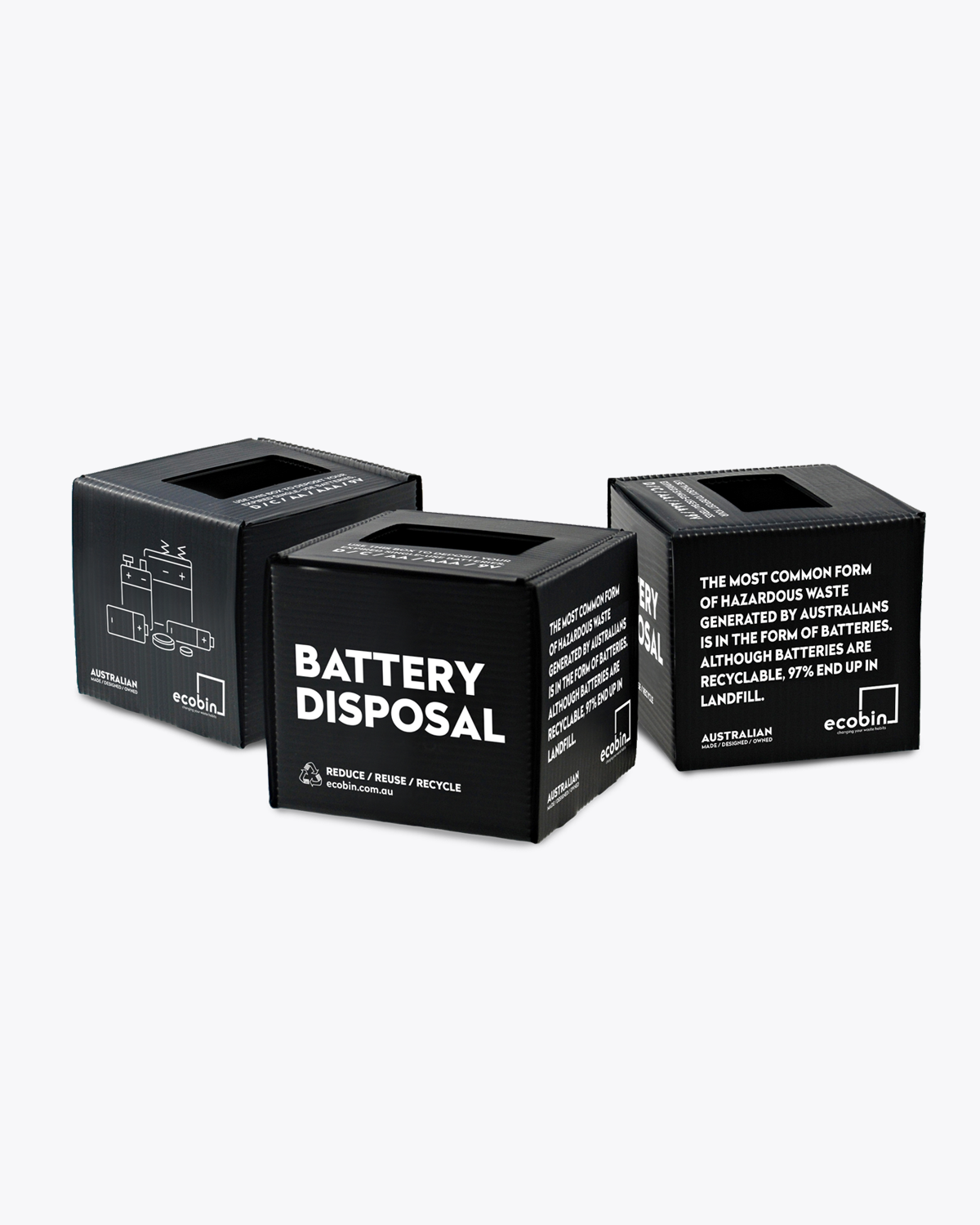 Battery Recycling Desktop Mini Bin | 1L Black