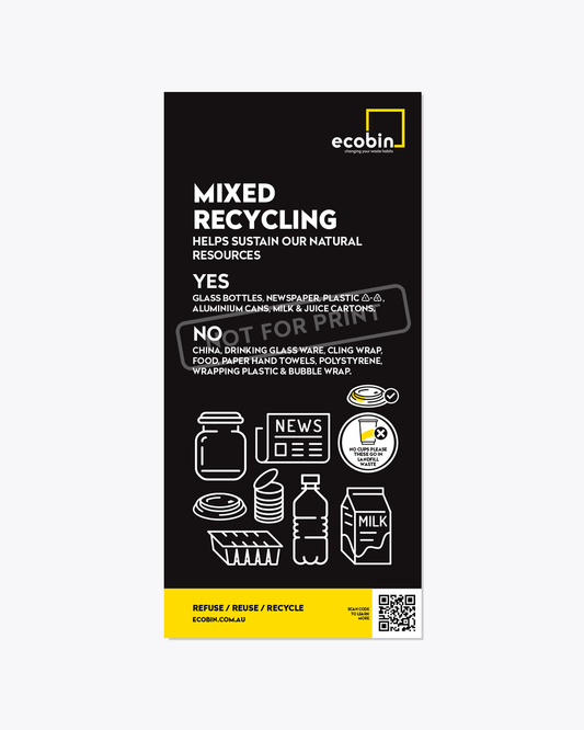 Mixed Recycling Educational Laminated Poster | Chalkboard Images Design