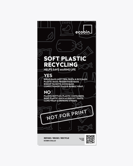 Soft Plastics Recycling Educational Laminated Poster | Chalkboard List Design