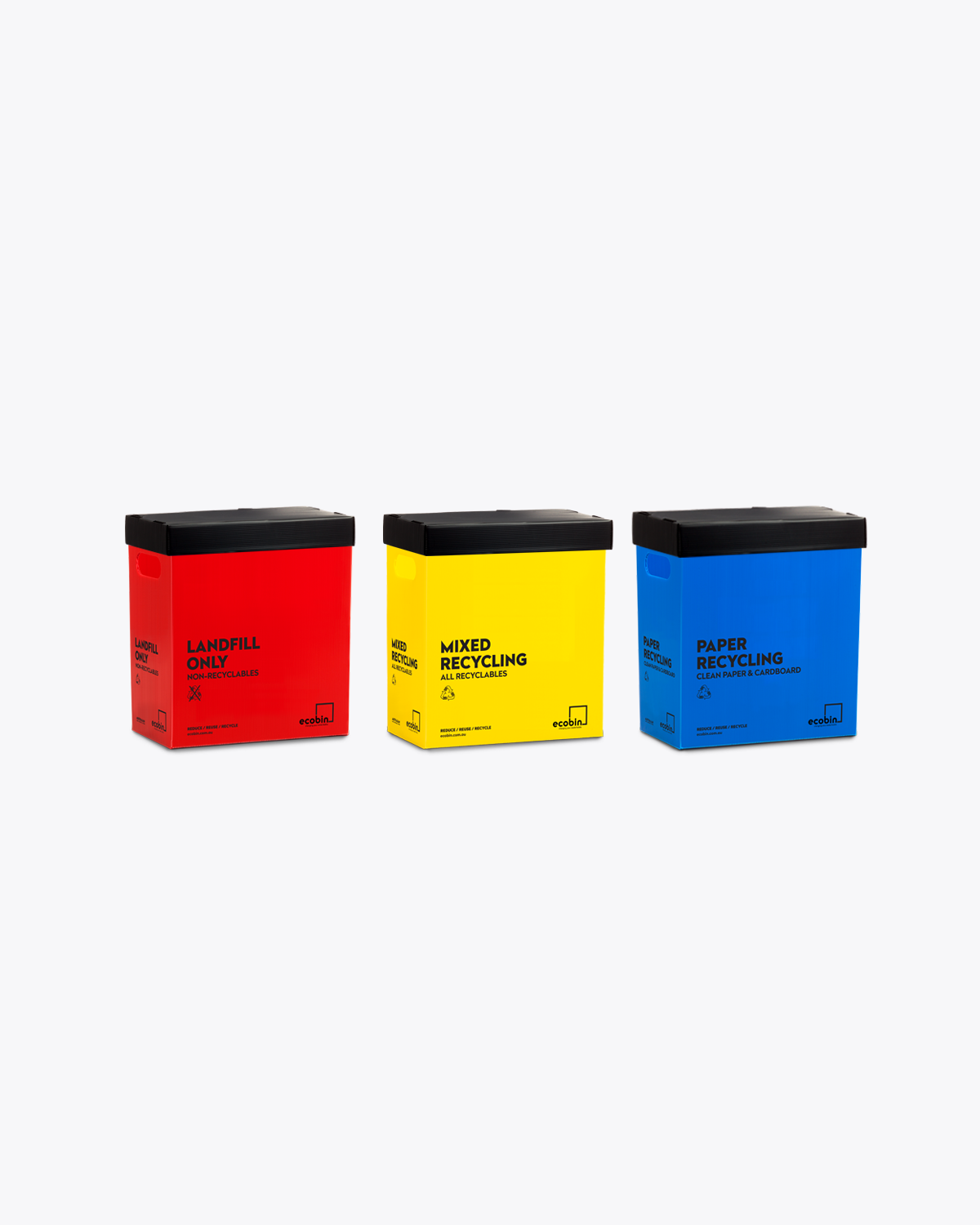 Set of Three 25L Bins | Colourful Range