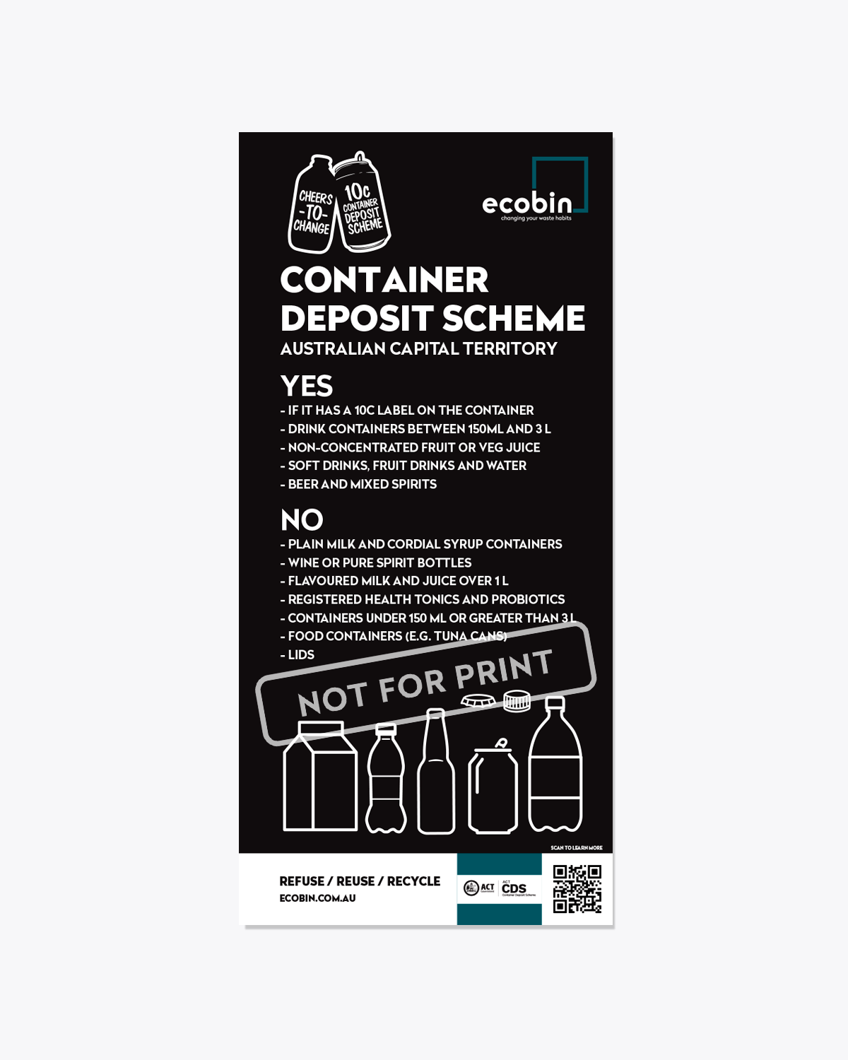 Container Deposit Scheme Poster - ACT