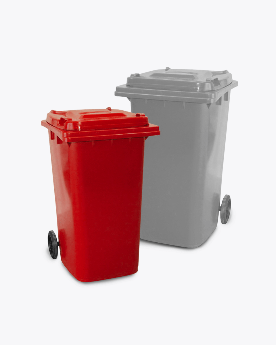 120L Red Landfill General Waste Bin Wheelie Bin