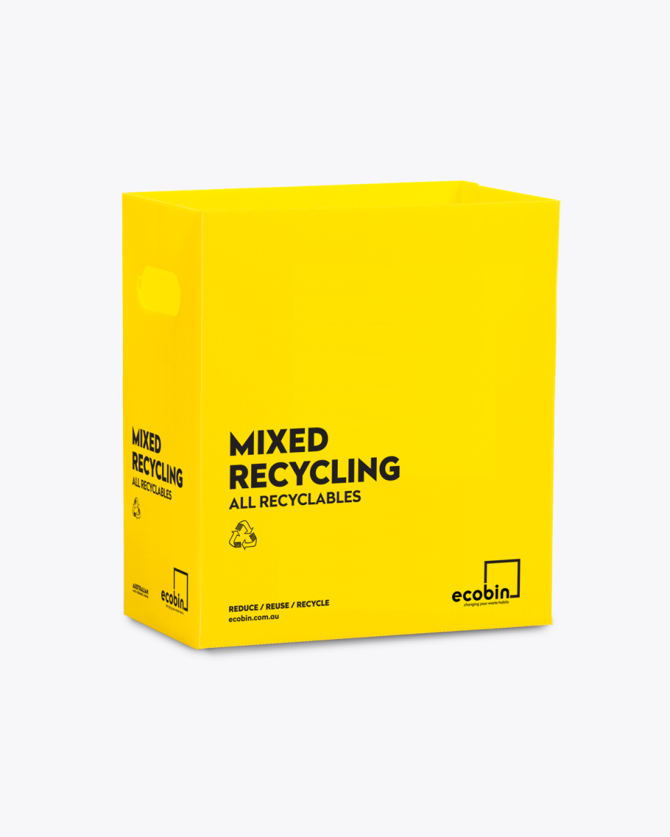 Mixed Recycling Bin 25L Yellow