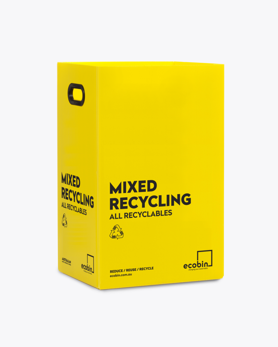 Mixed Recycling Waste Bin | 60L Yellow Ecobin