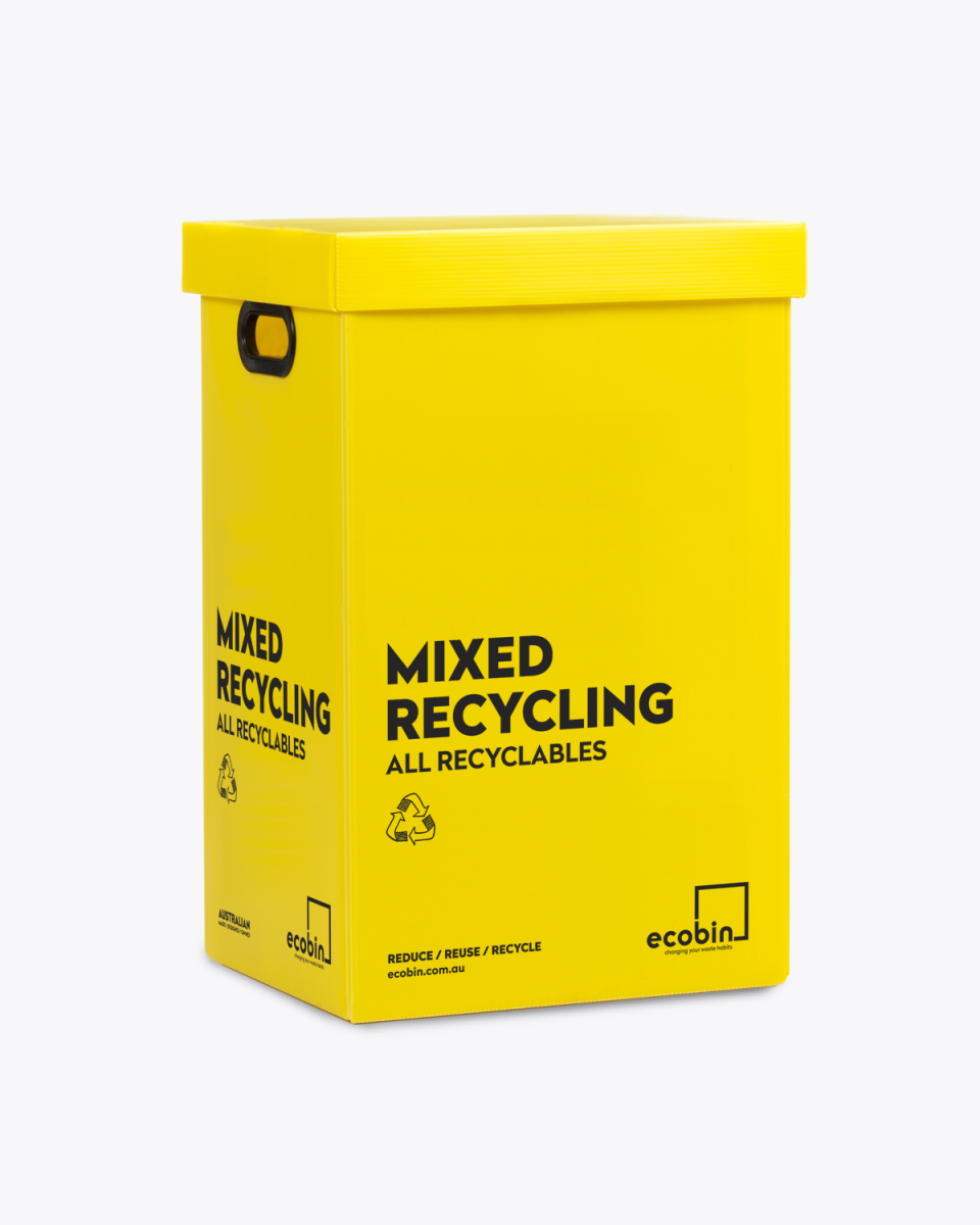 Mixed Recycling Waste Bin | 60L Yellow Ecobin