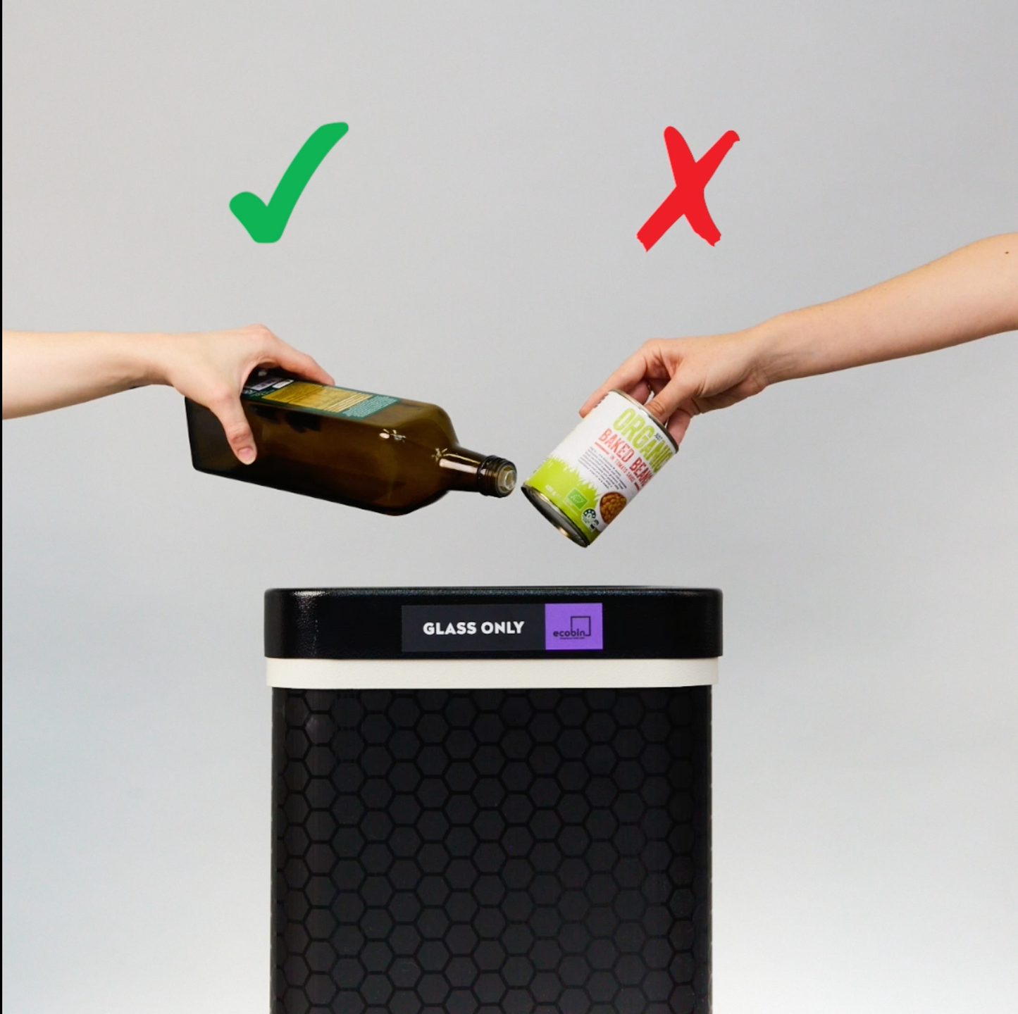 Glass Only FLIP Bin | Purple Ecobin| 60 Litre
