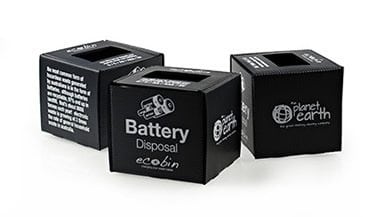 battery recycling bins