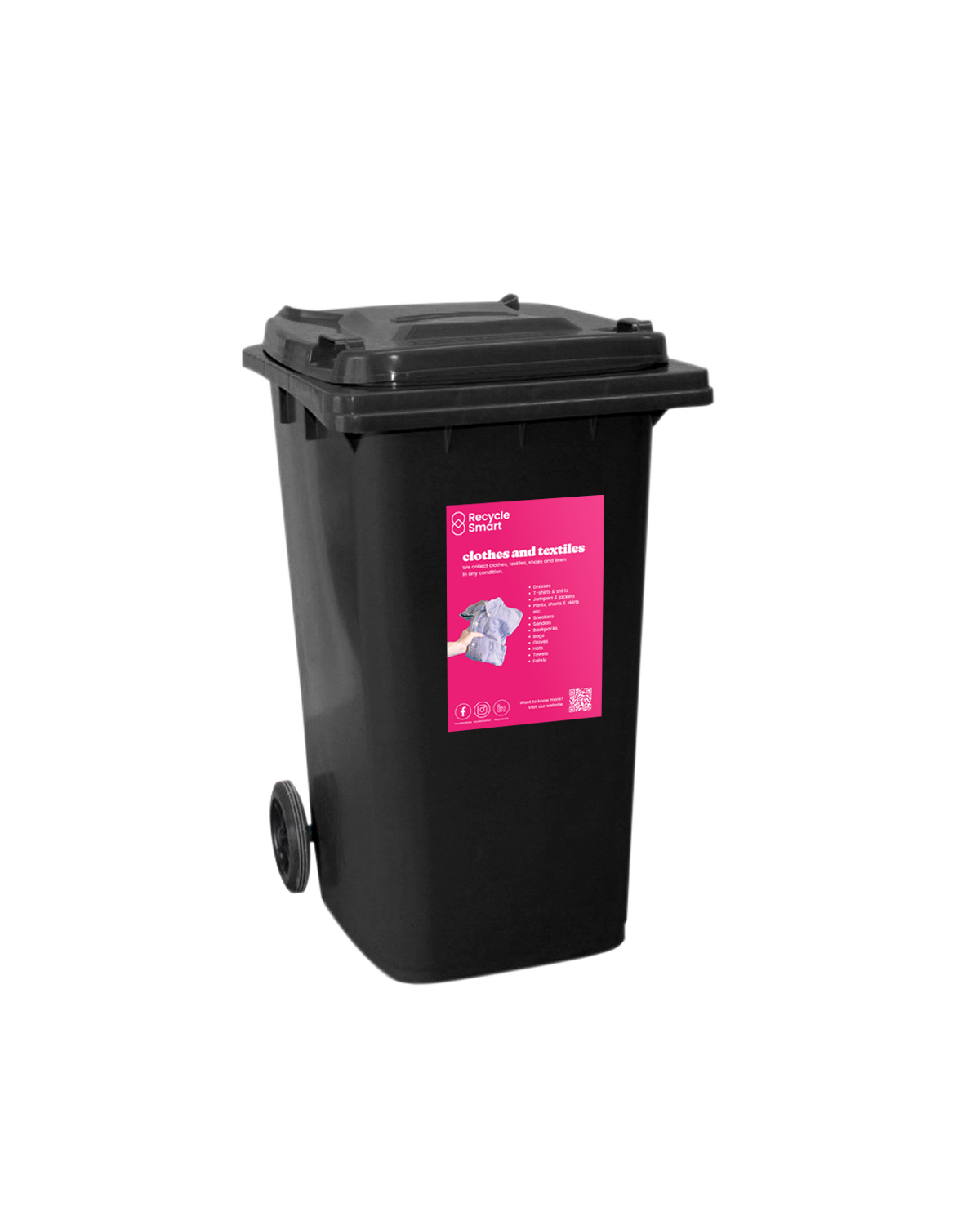 Wheelie Bin | Black | 120 Litres