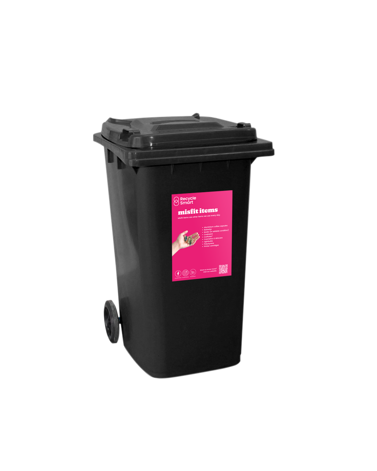 Wheelie Bin | Black | 120 Litres