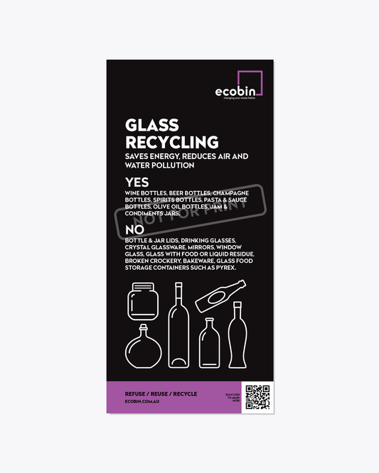 Glass Only Recycling Educational Laminated Poster | Chalkboard Images Design