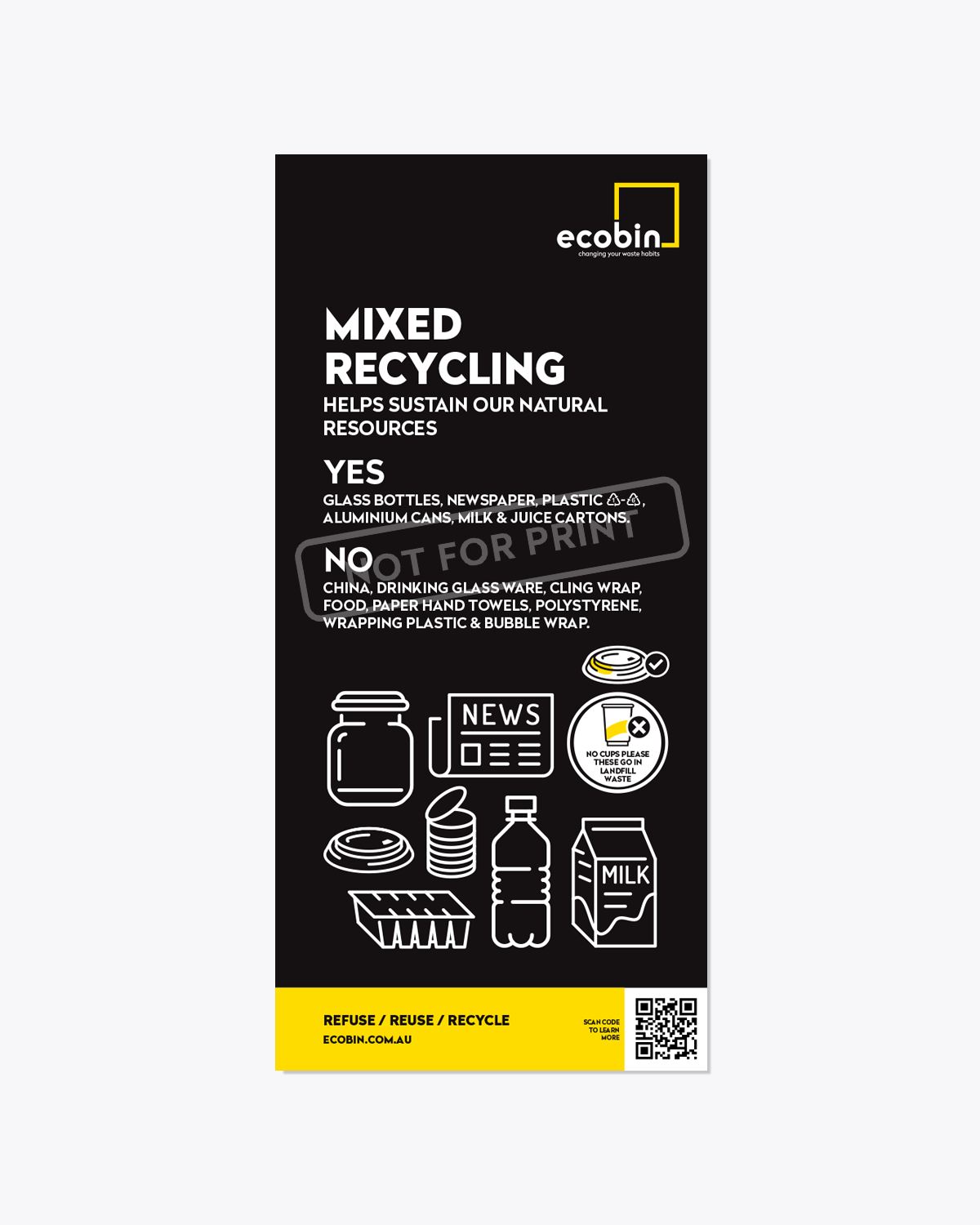 Mixed Recycling Educational Laminated Poster | Chalkboard Images Desig ... Mixed Recycling Educational Laminated Poster | Chalkboard Images Desig ...