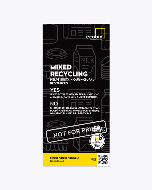 Mixed Recycling Educational Laminated Poster | Chalkboard List Design