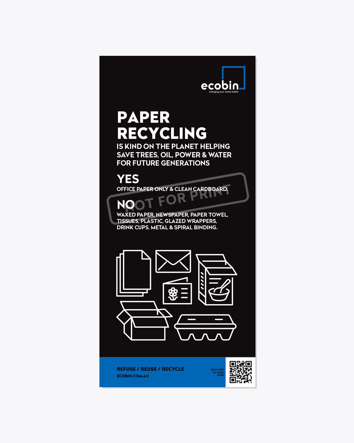 Paper & Cardboard Recycling Educational Laminated Poster | Chalkboard Images Design