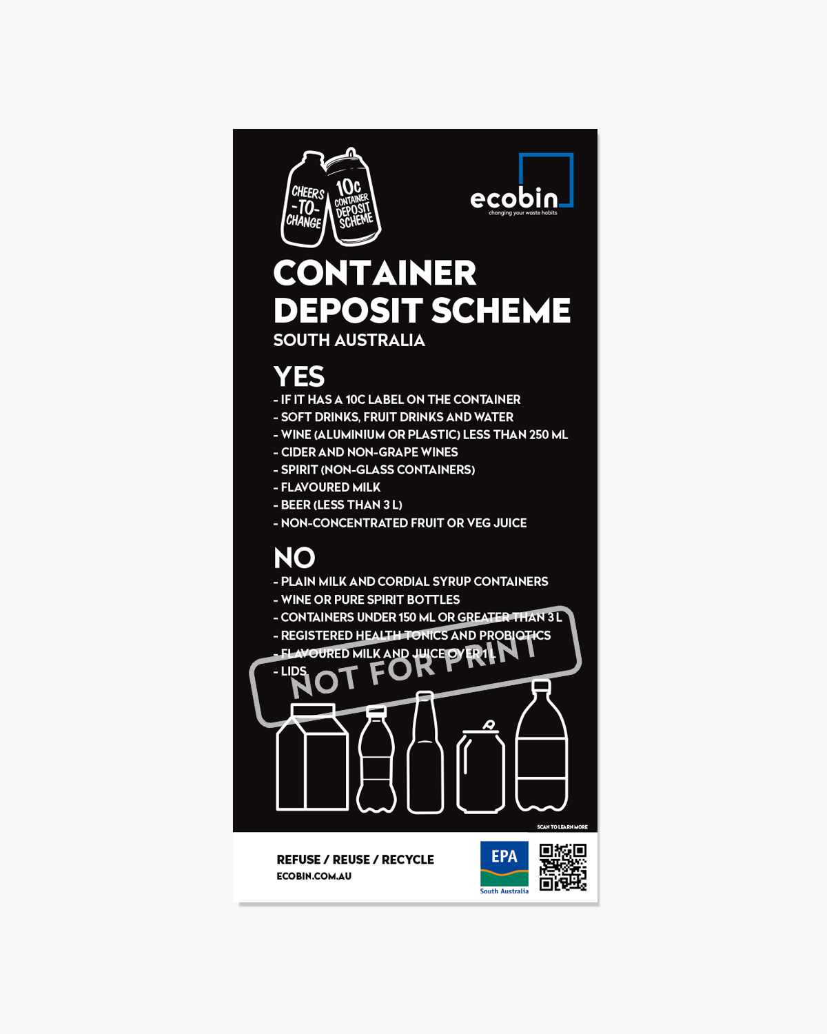 Container Deposit Note Container Deposit Scheme Poster - SA