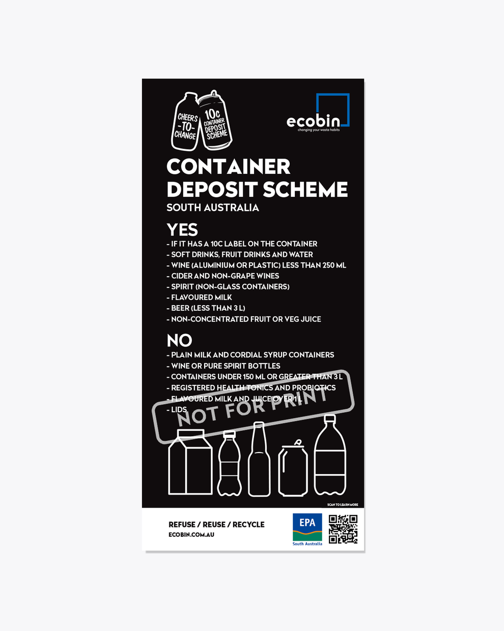 Container Deposit Note Container Deposit Scheme Poster - SA