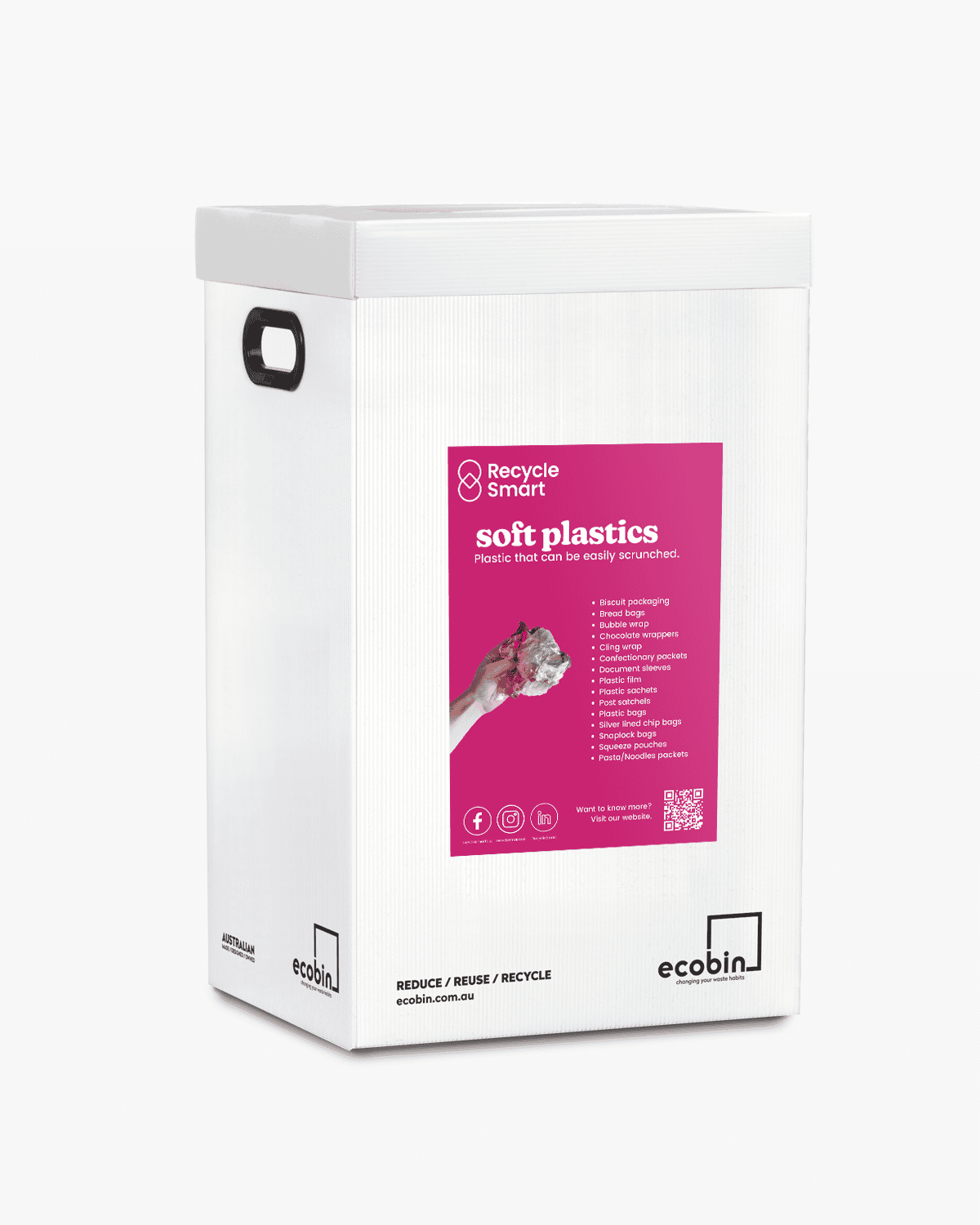 60L White blank lid soft plastic