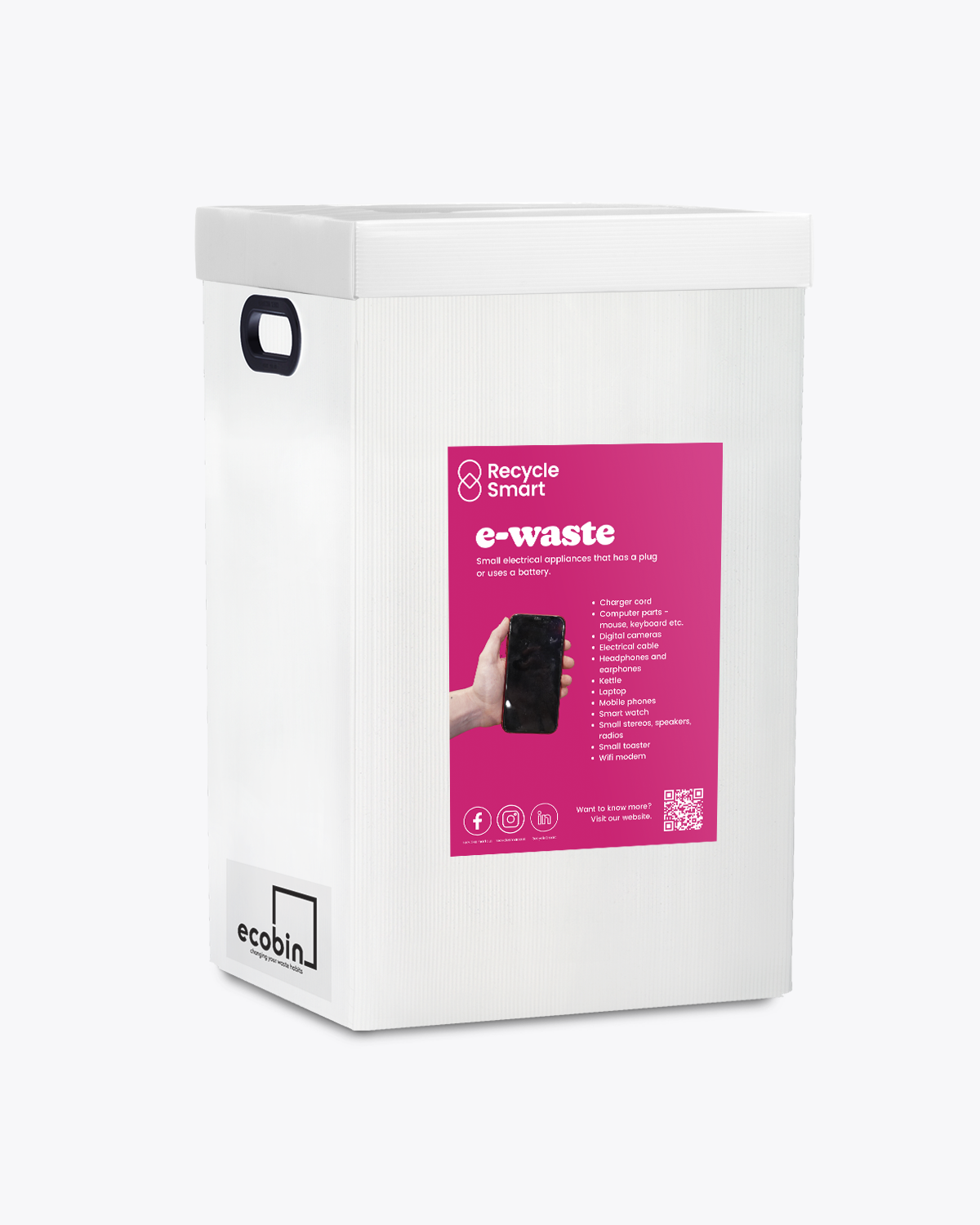 Blank Customisable Bin 60L White Ecobin Ecobin Australia