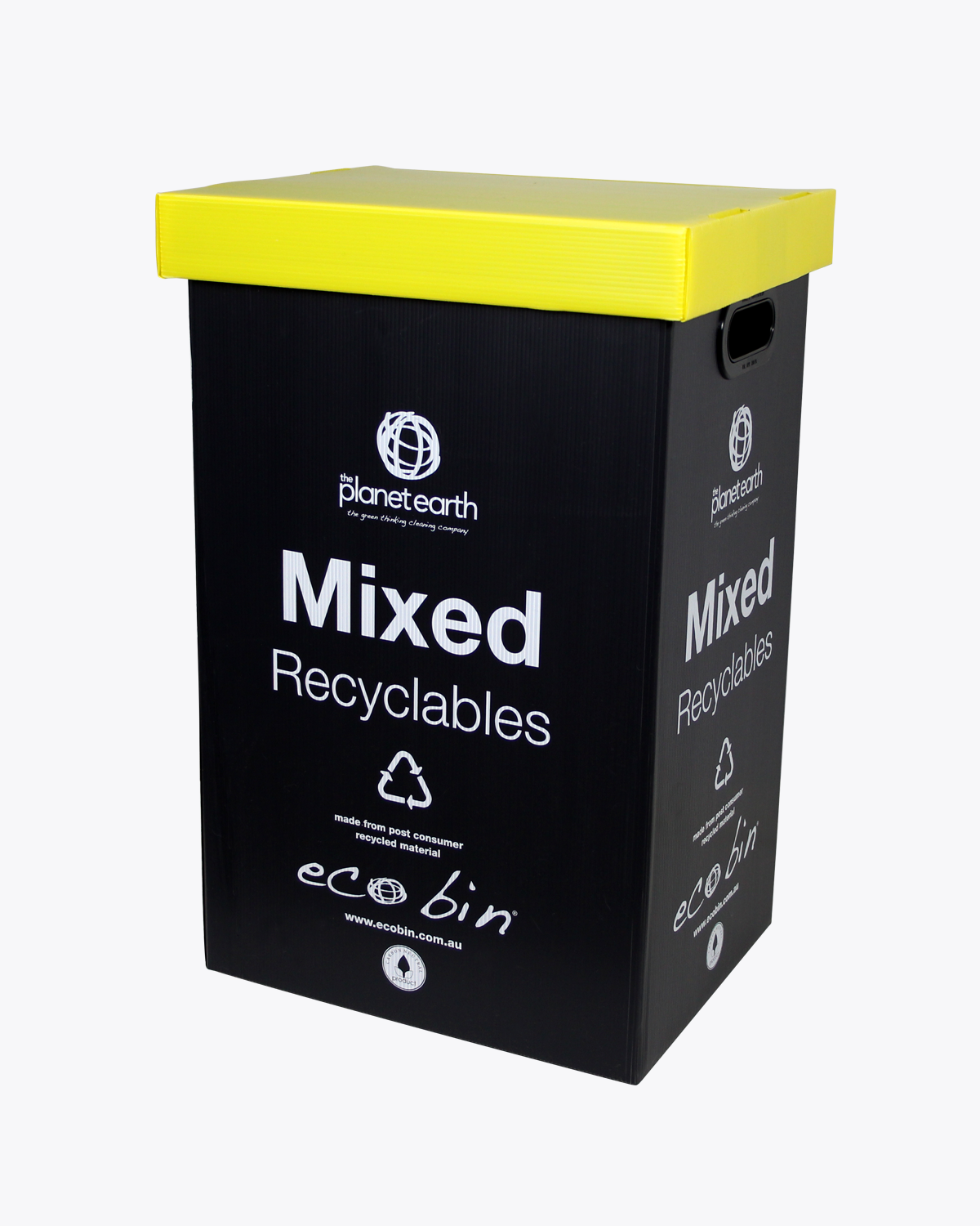 Mixed Recycling Waste Bin | Post Consumer Black Ecobin 60 Litre (Discoloured)