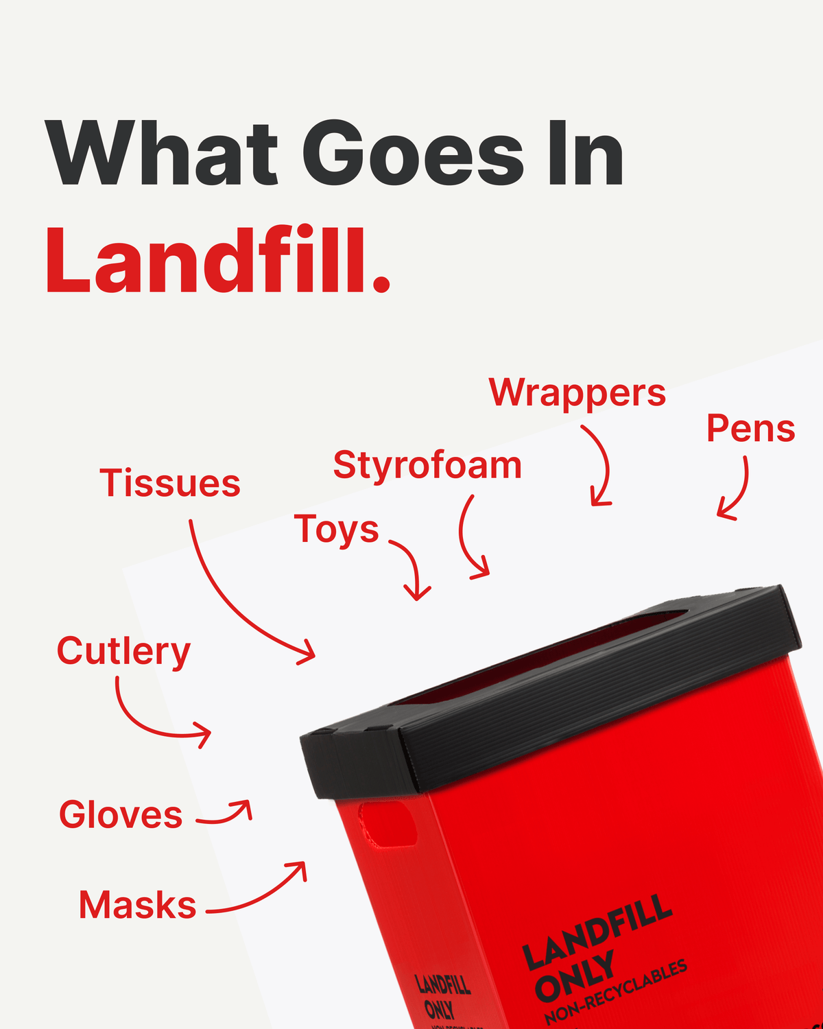 Landfill Bin 25L Red
