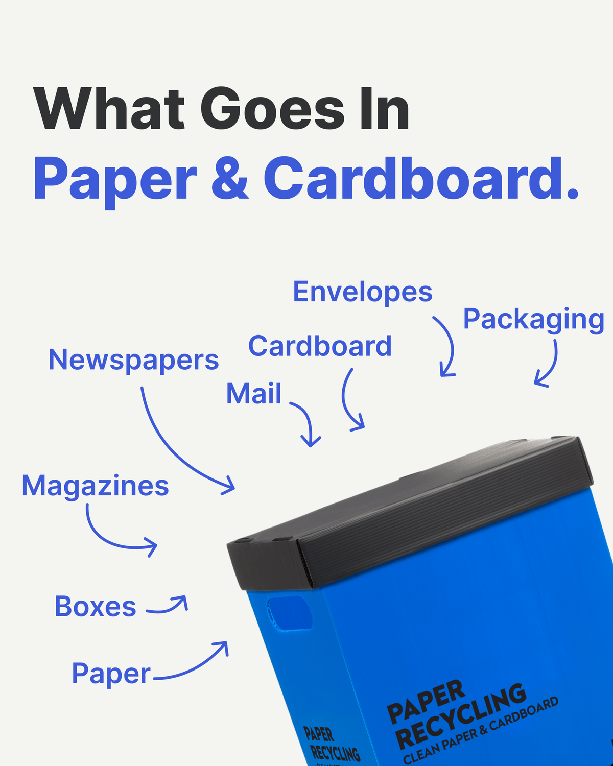 Paper & Cardboard Recycling Bin | 25L Blue