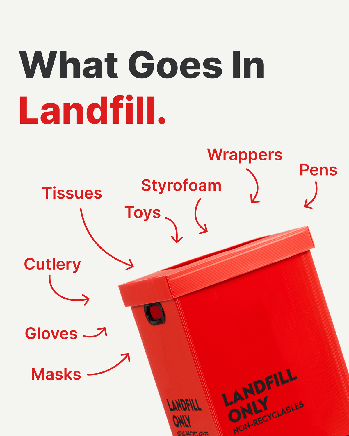 Landfill Bin | 60L Red