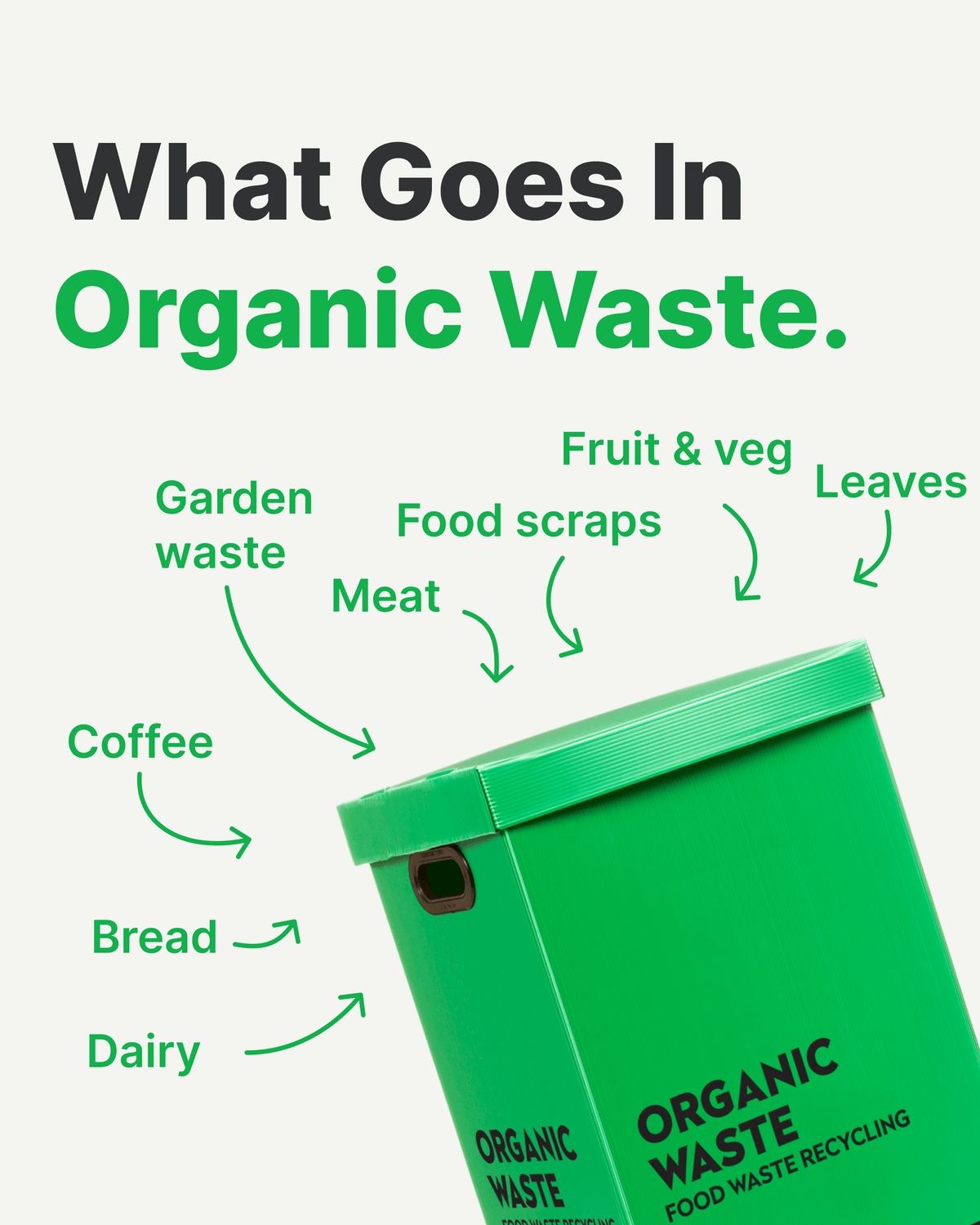 Organic Bin 60L Green
