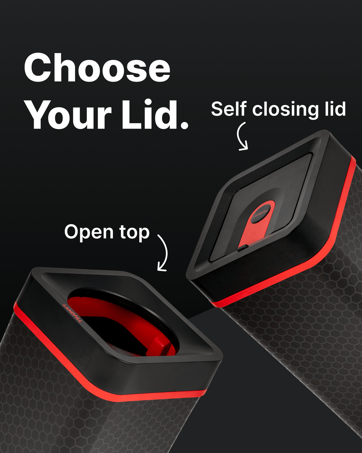 Landfill Red 60L Bin | Flip Range