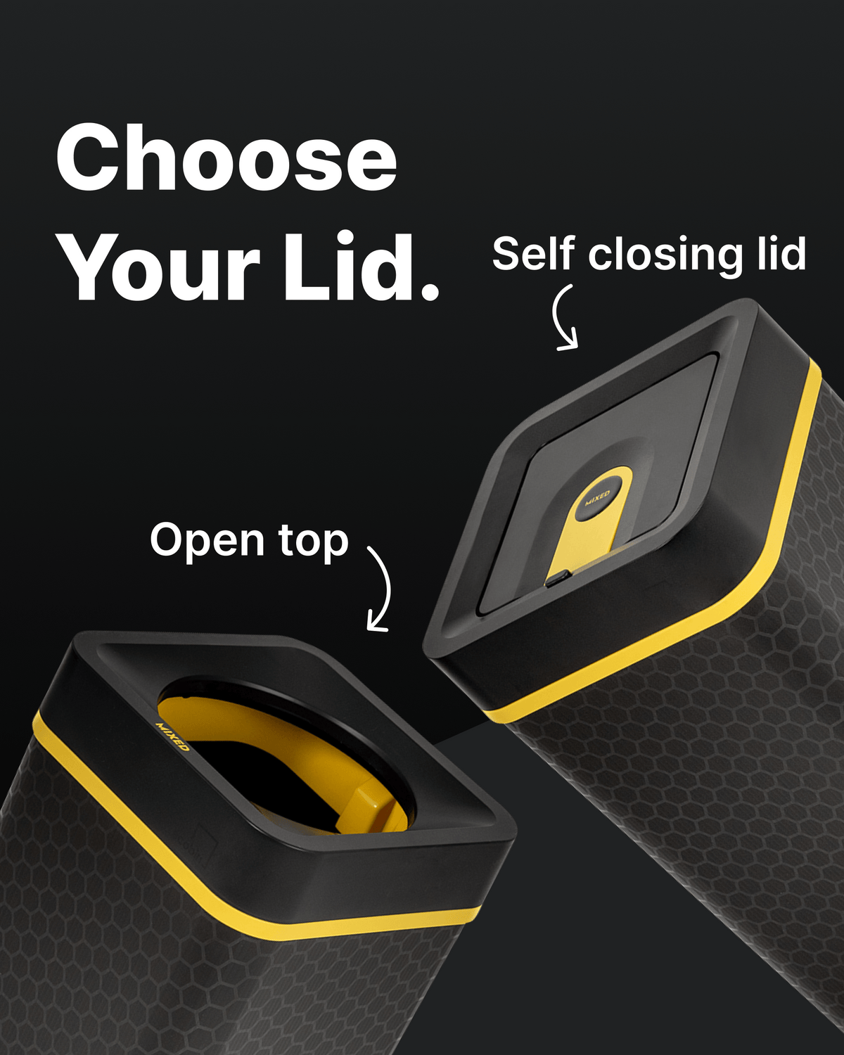 Mixed Recycling Yellow 60L Bin | Flip Range