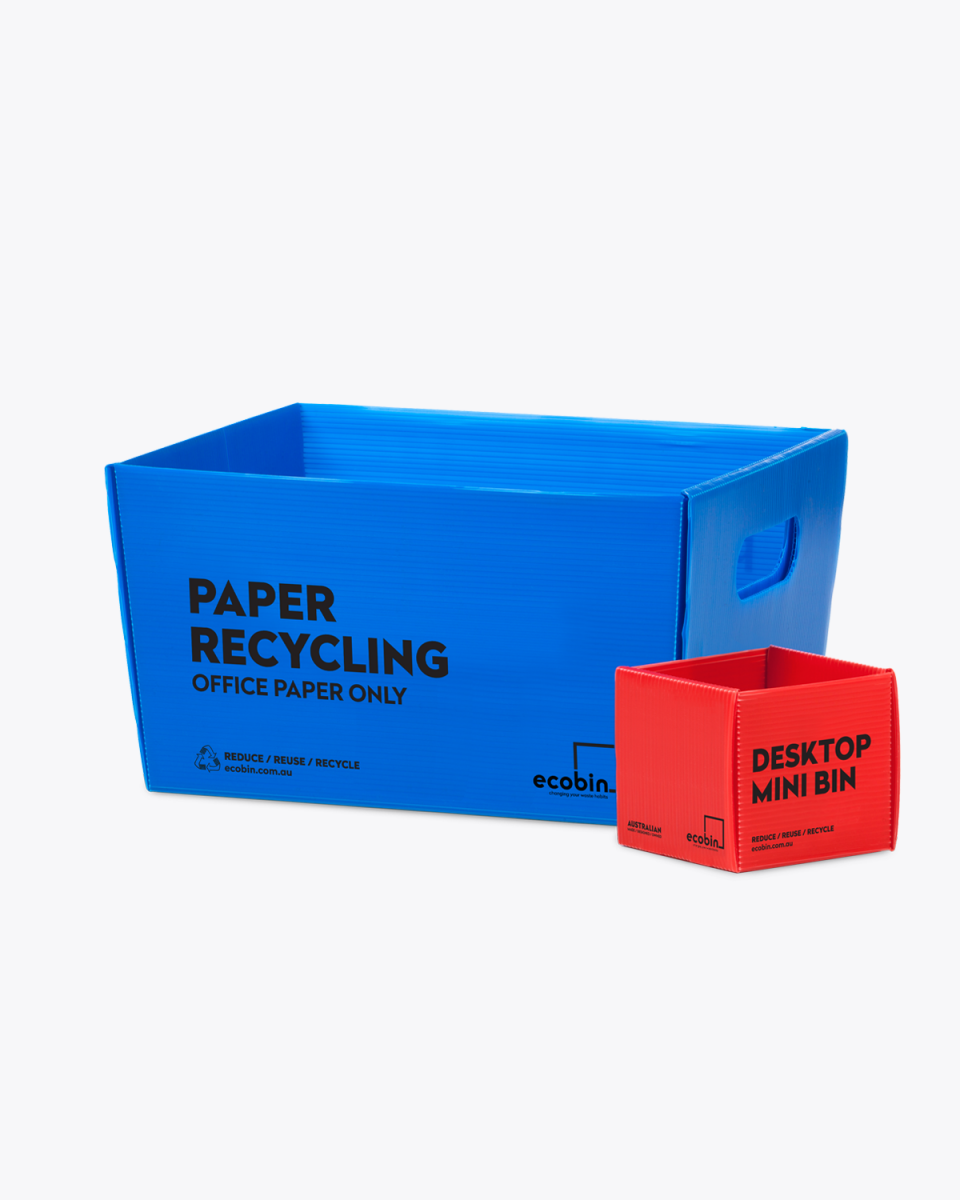 Workstation Combo | Deskside Paper Recycling Tray + Cube