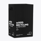 Mixed Recycling Waste Bin | Post Consumer Black Ecobin 60 Litre (Optional Yellow Lid)