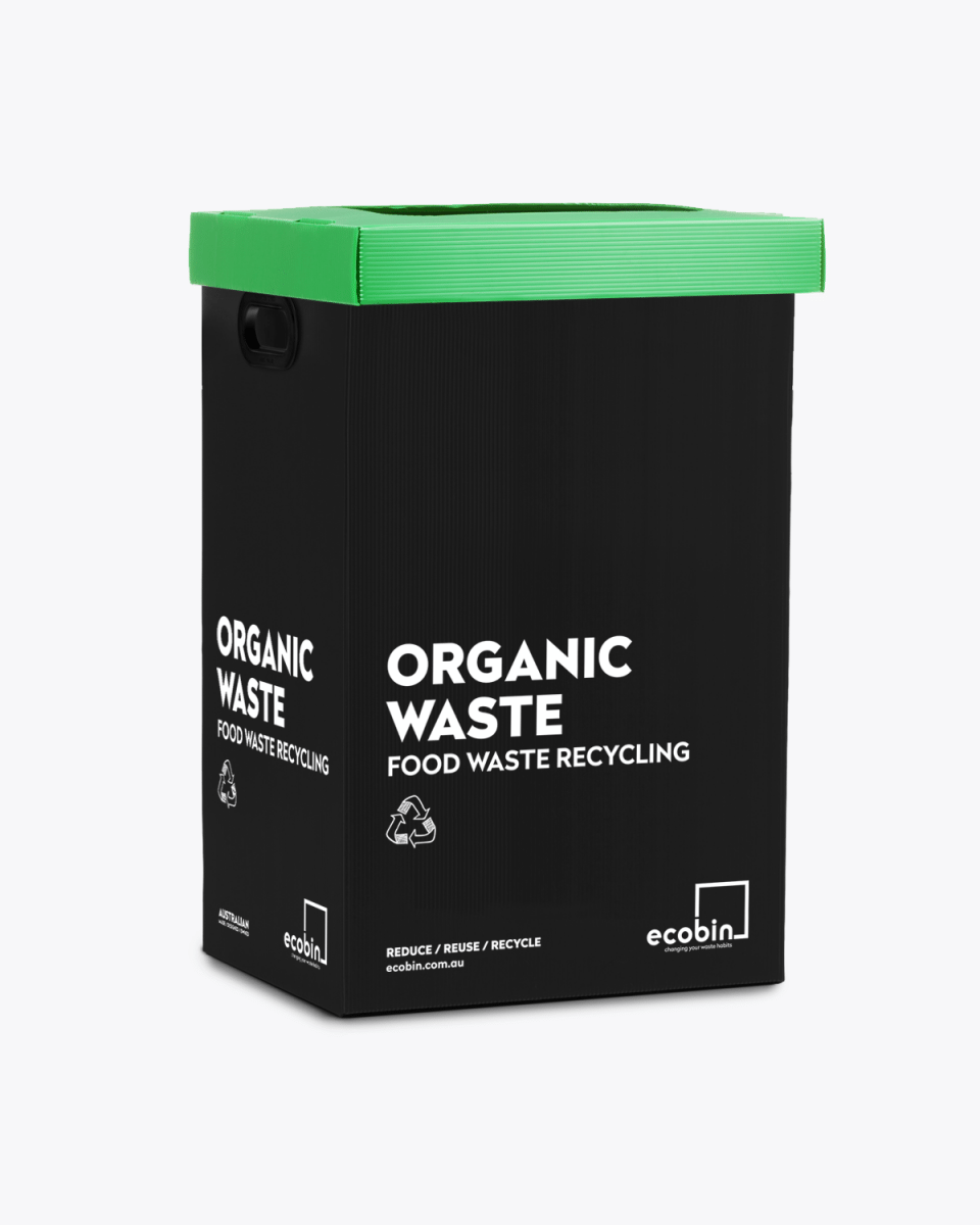 Organic Food Waste Bin | Post Consumer Black Ecobin 60 Litre (Optional Green Lid)
