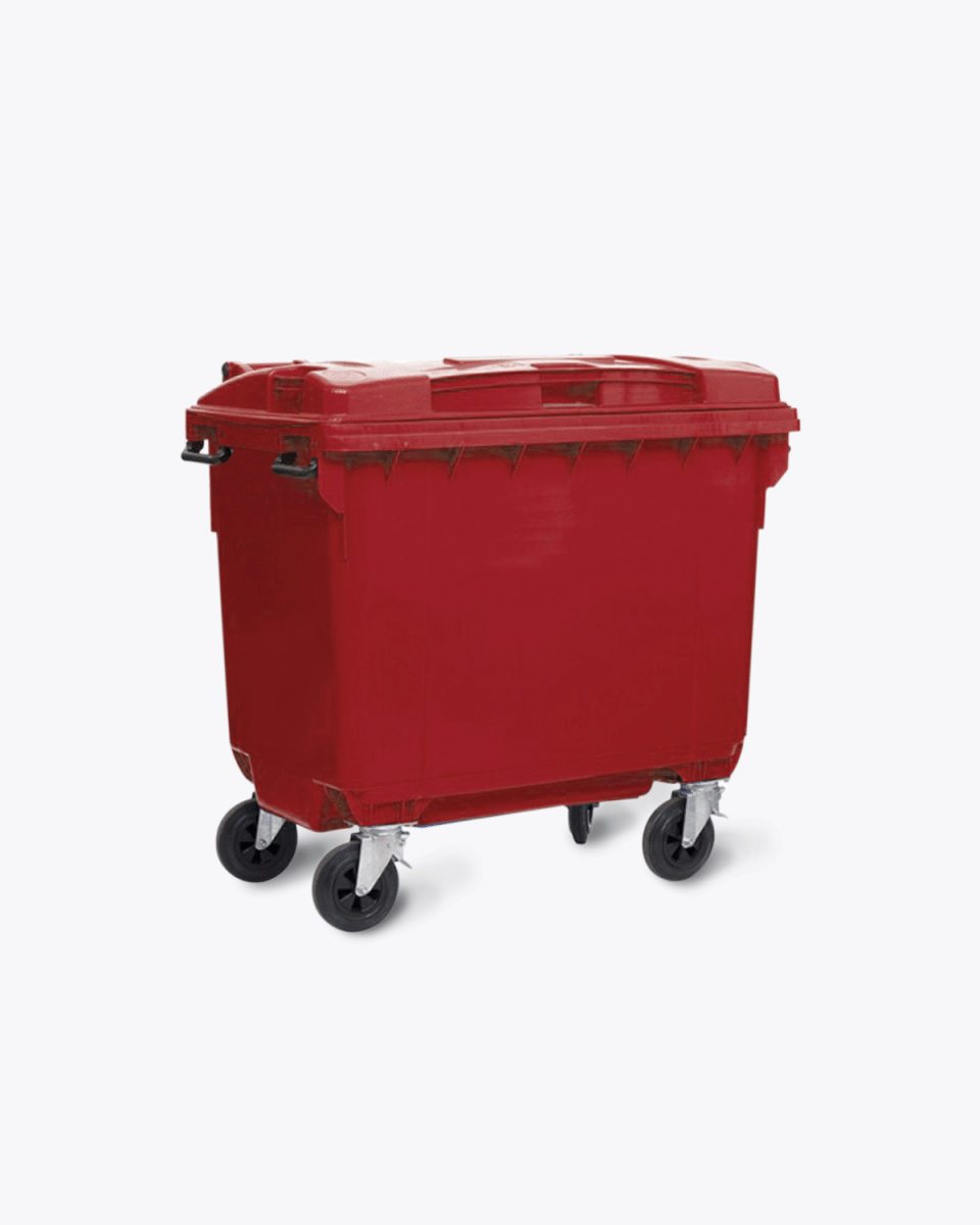 660L Red Co-mingle Mixed Recycling Wheelie Bin
