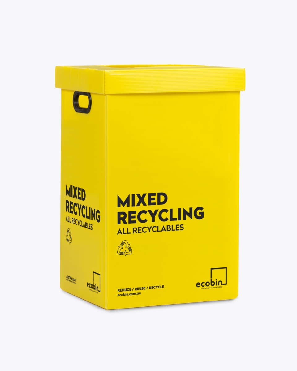 Mixed Recycling Waste Bin | 60L Yellow Ecobin