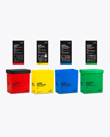 Set of Four 25L Bins with Matching Posters