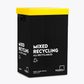 Mixed Recycling Waste Bin | Post Consumer Black Ecobin 60 Litre (Optional Yellow Lid)